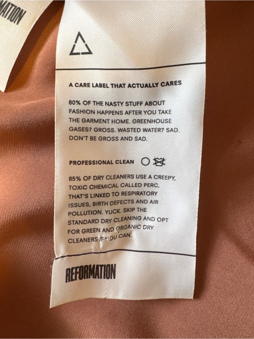 Reformation 100% Silk Pink Rust Button Up Top, XS (Many flaws see pics) - Picture 8 of 15